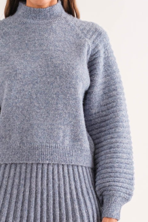 Dusty Blue Balloon Sweater