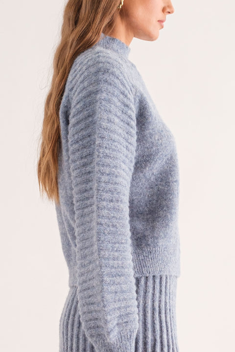 Dusty Blue Balloon Sweater