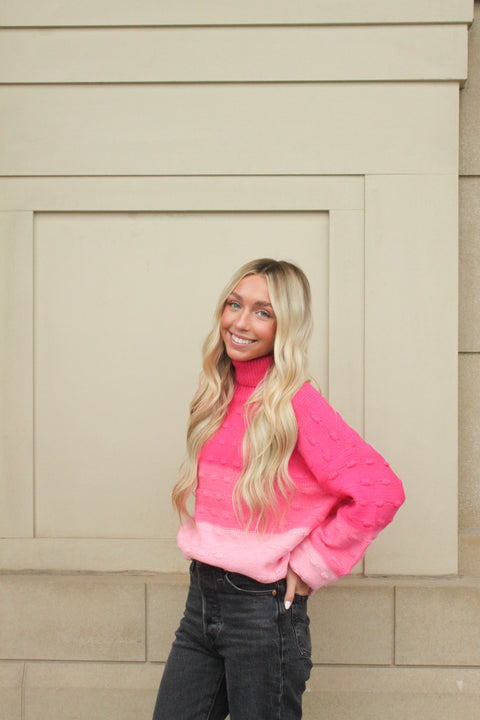 Colorblocked Turtleneck Sweater