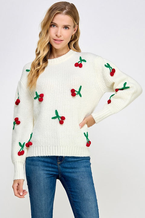 Cherry Sweater Cream