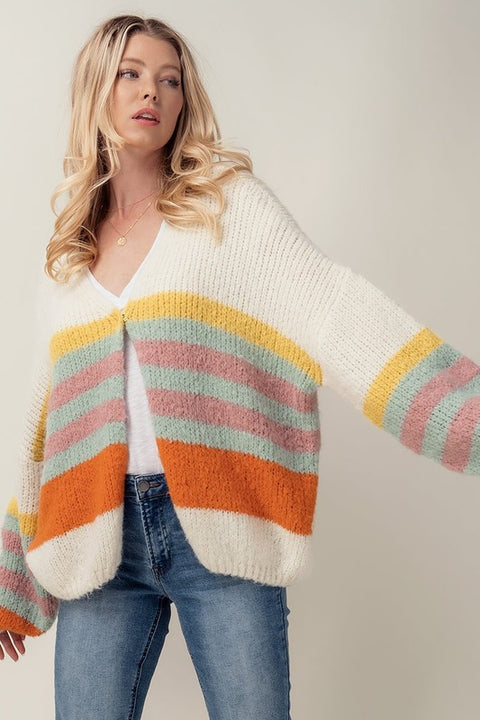 Striped Oversized Cardigan