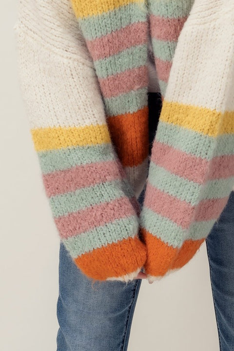 Striped Oversized Cardigan