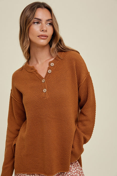 Textured Sweater w/Side Slit in Gucci