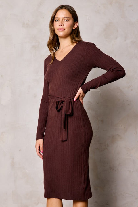 Knit Dress with Belt