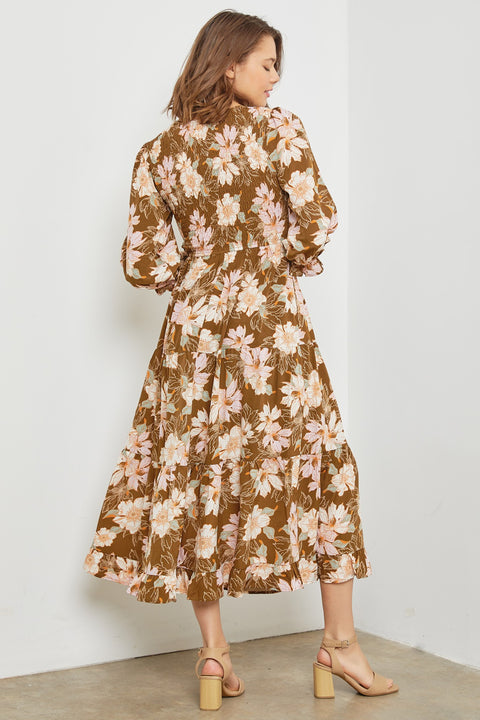 Smocked Tiered Midi Dress