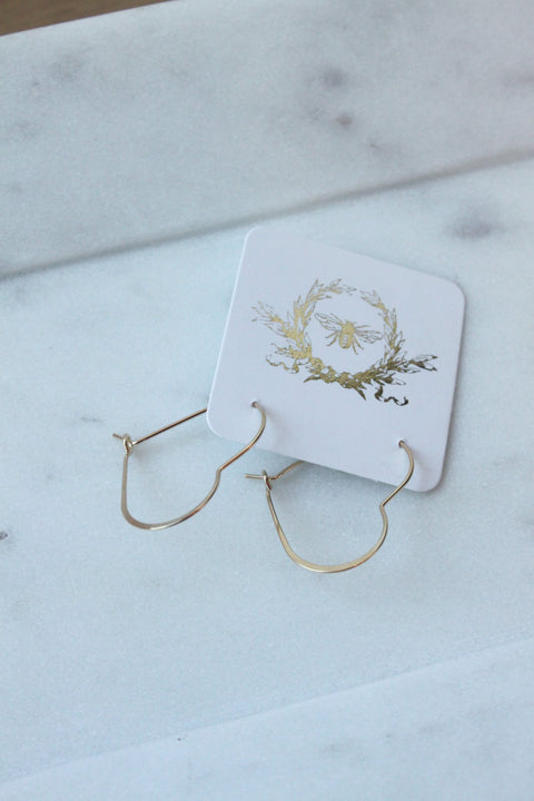 Dainty Heart Hoops