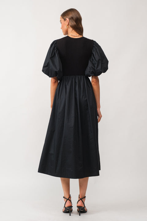 Ribbed BLK Sweater Top Dress