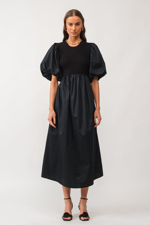 Ribbed BLK Sweater Top Dress
