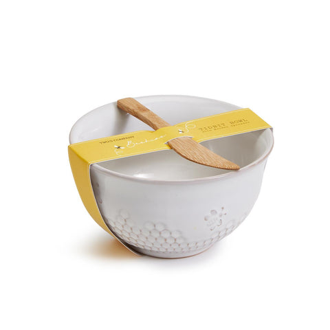 Honeycomb Tidbit Bowl W/Spreader