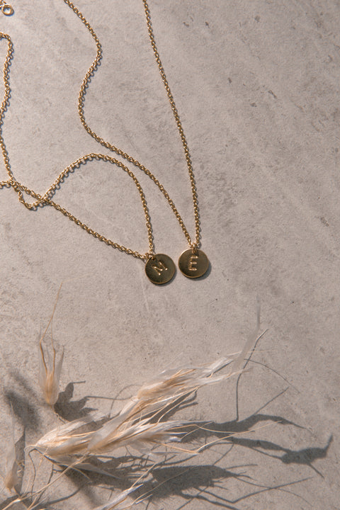 Small Disc Initial Necklace