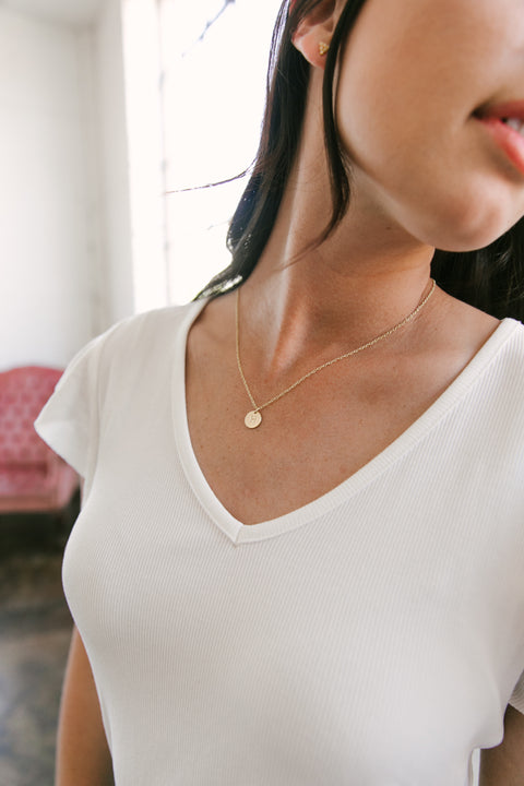 Small Disc Initial Necklace