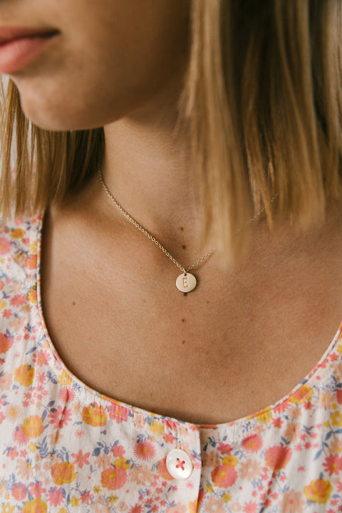 Small Disc Initial Necklace