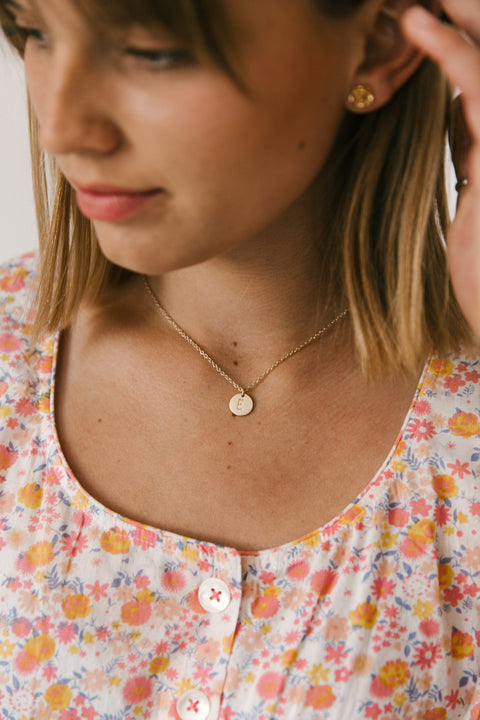 Small Disc Initial Necklace