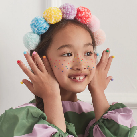Rainbow Pom Pom Headband
