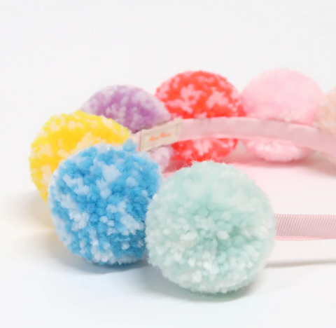 Rainbow Pom Pom Headband