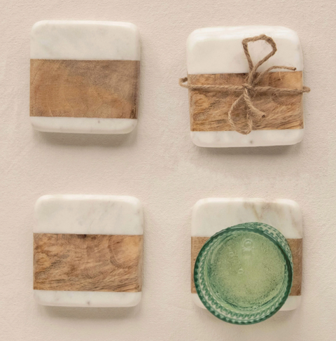 Marble/Acacia Coasters
