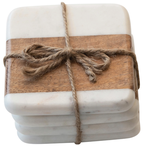 Marble/Acacia Coasters