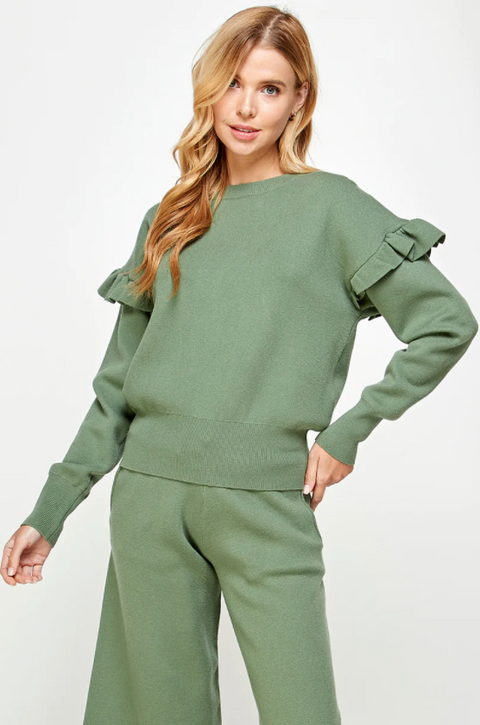 Sweater Lounge Green Set