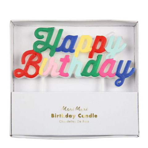 Multicolor Happy Birthday Candle