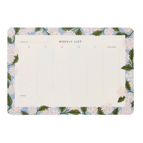 Hydrangeas Weekly Desk Pad