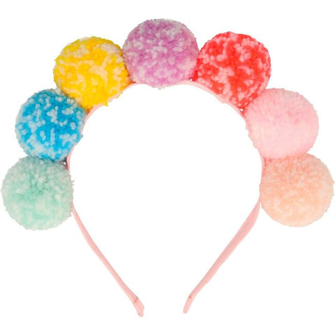 Rainbow Pom Pom Headband