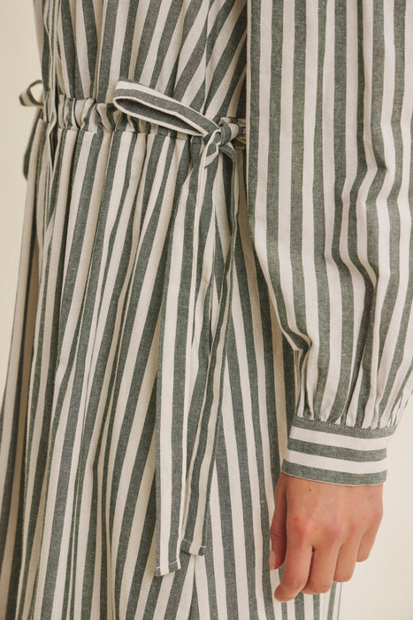 Stripe Mix Button Down Maxi Dress