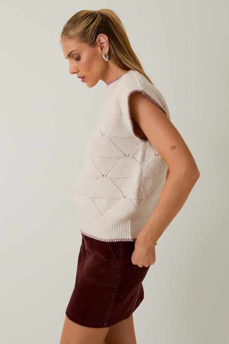 High Neck Wide Shoulder Sweater