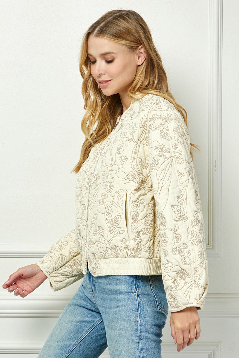 FLORAL STITCHING JACKET