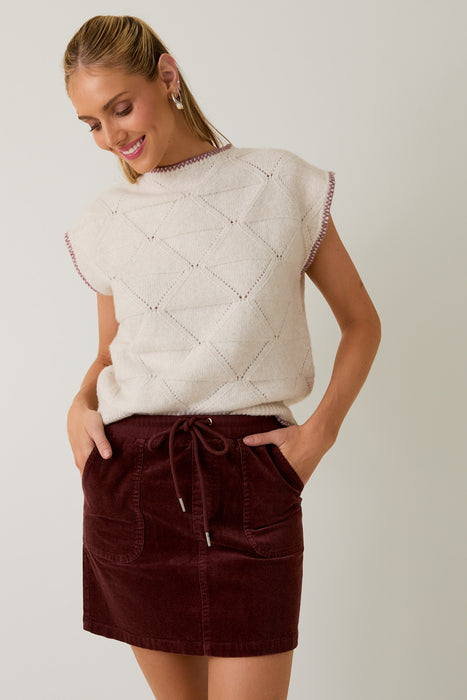 High Neck Wide Shoulder Sweater