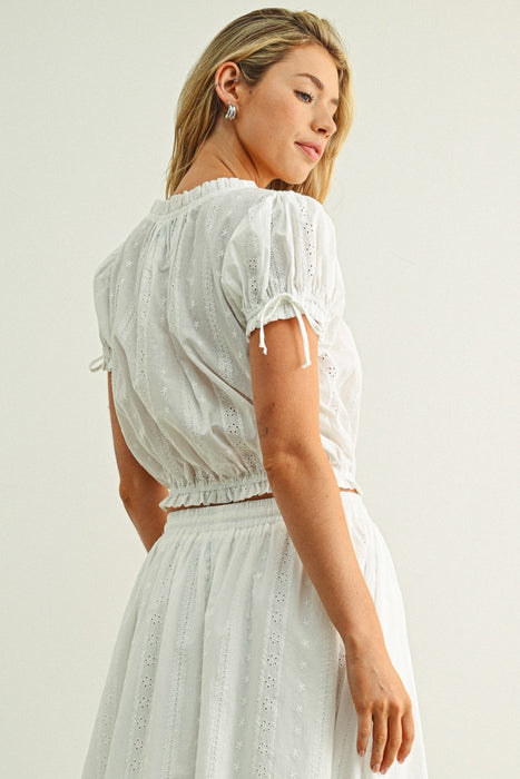 Embroidery Peasant Top