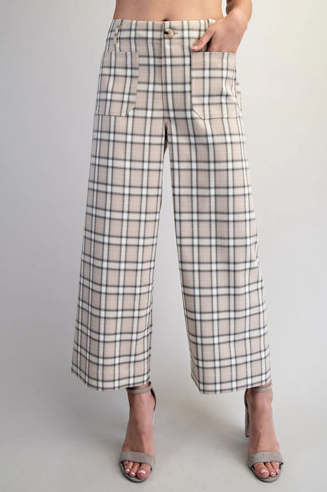 Plaid Straight Leg Pant