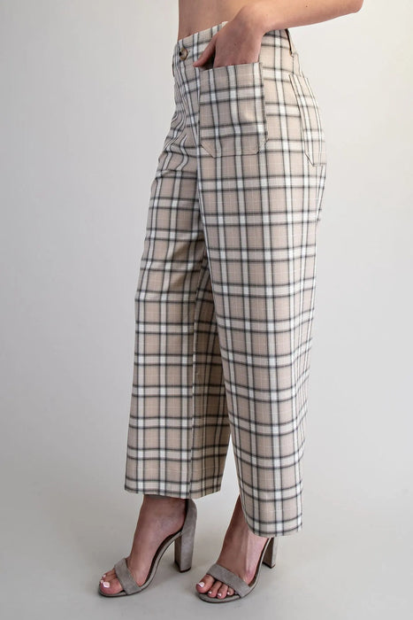 Plaid Straight Leg Pant