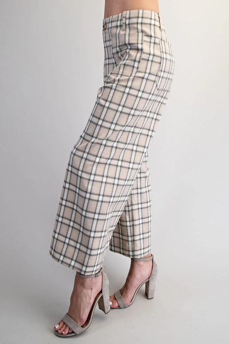 Plaid Straight Leg Pant