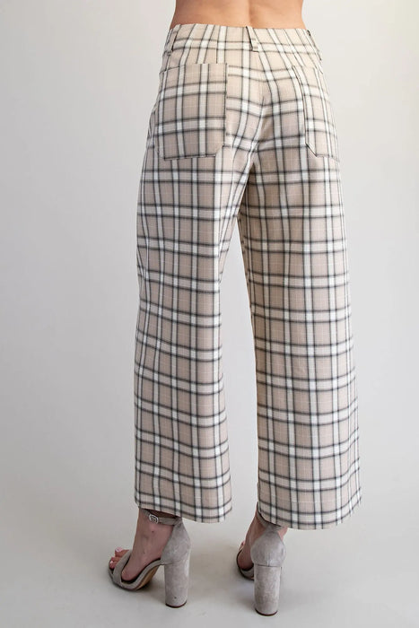 Plaid Straight Leg Pant