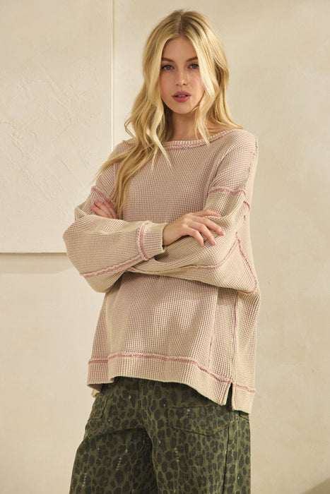Thermal Texture Oversized Pullover