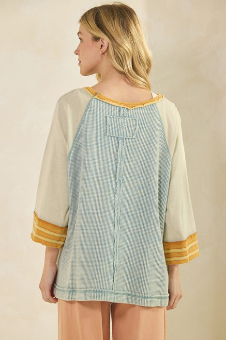 Boho Waffle Knit Top