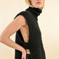 KNITTED SLEEVELESS TURTLENECK SWEATER