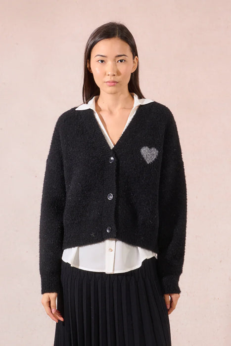 Cardigan With Grey Heart