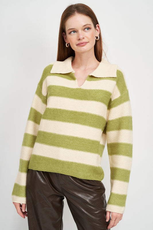 STRIPE LONG SLV SWEATER