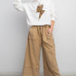 MINERAL WASHED KNIT WIDE LEG PANT