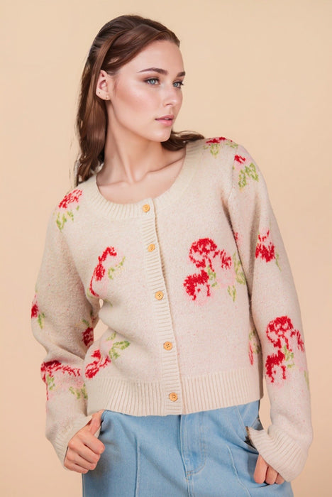 Floral Cardigan CREAM