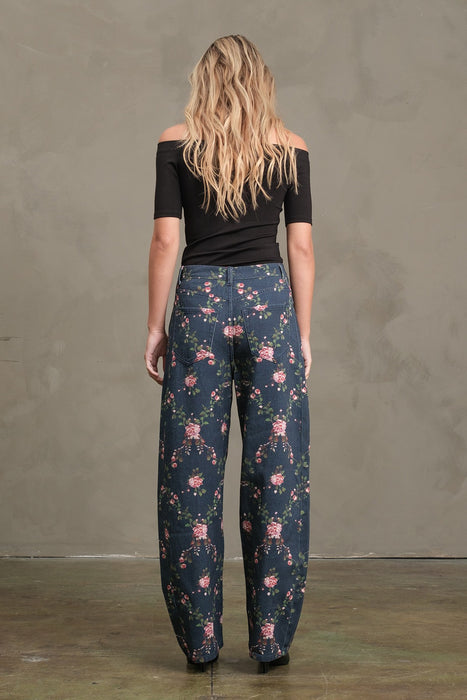 Floral Barrel Jeans