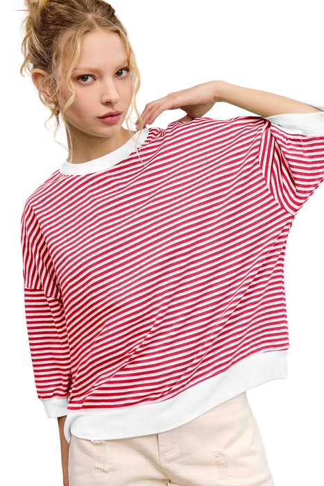Loose Fit Striped Top