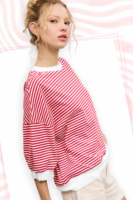 Loose Fit Striped Top