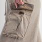 MINERAL WASHED KNIT WIDE LEG CARGO PANT