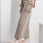 MINERAL WASHED KNIT WIDE LEG CARGO PANT