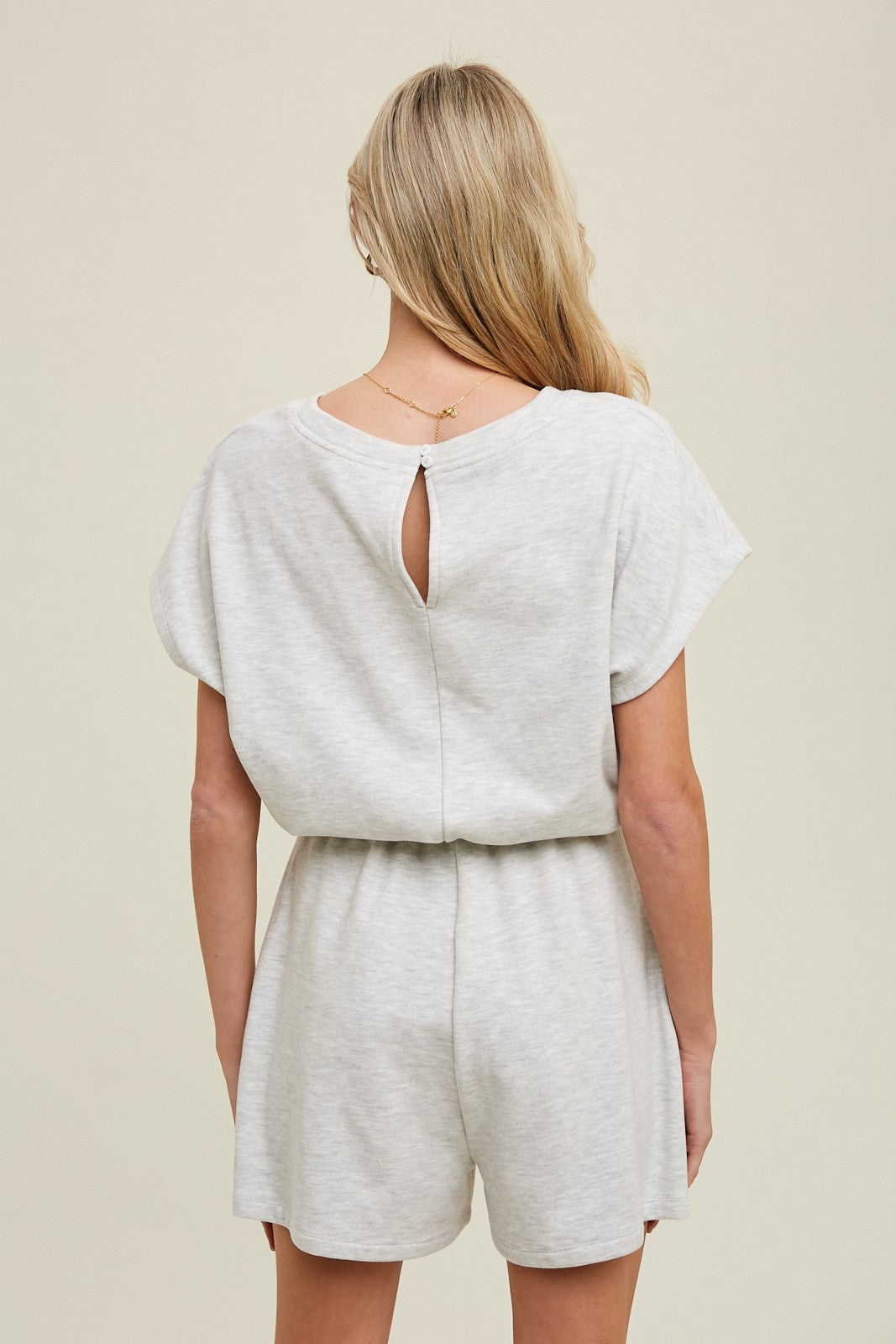 DOLMAN ROMPER W/DRAWSTRING grey