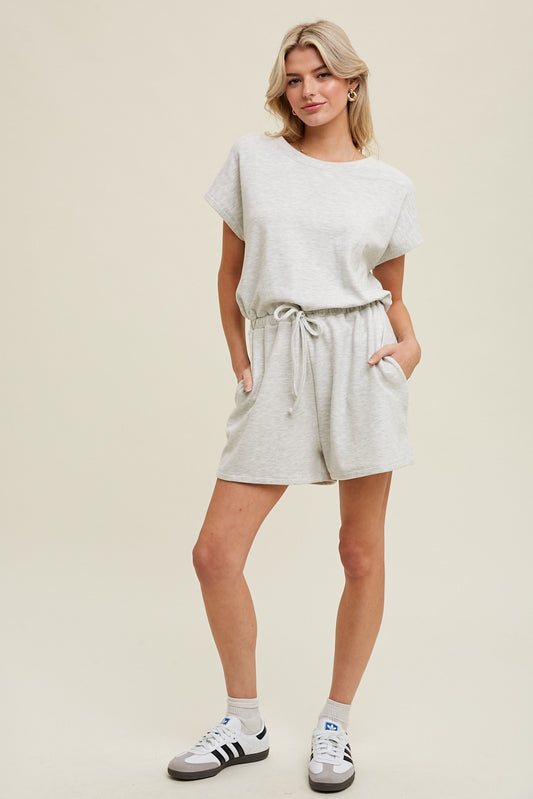 DOLMAN ROMPER W/DRAWSTRING grey