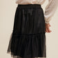 MESH RUFFLE TRIM MINI SKIRT