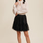 MESH RUFFLE TRIM MINI SKIRT